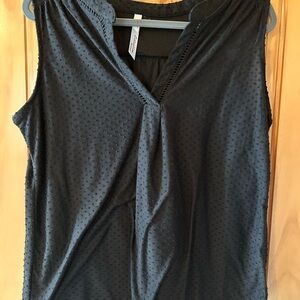 NY Collection Black Textured Blouse